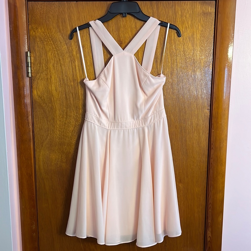 Lulus Forevermore Peach Skater Dress Size M